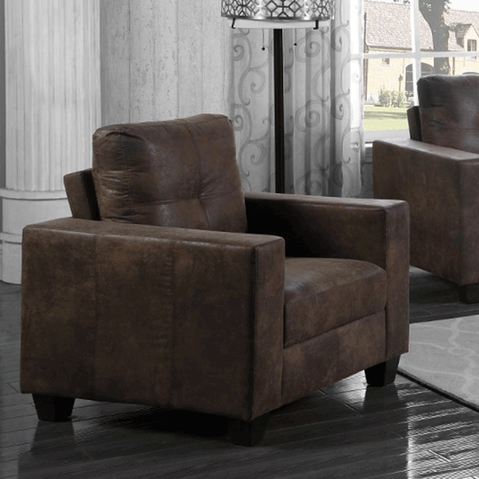 Luxurious Brown Antique Fabric 1-Seater Sofa - Timeless Elegance by Wadrqua