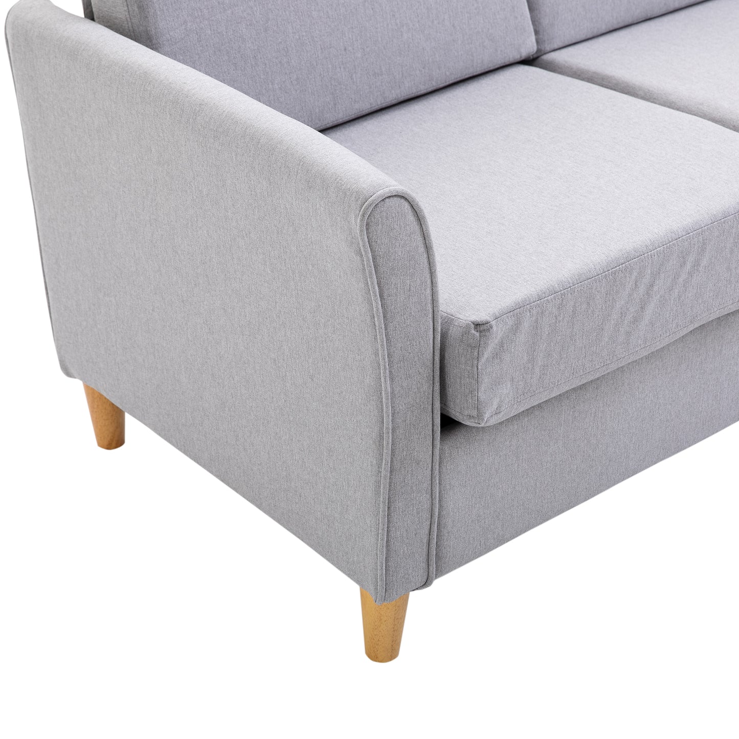 HOMCOM 2 Seater Linen-Look Sofa - Grey Fabric