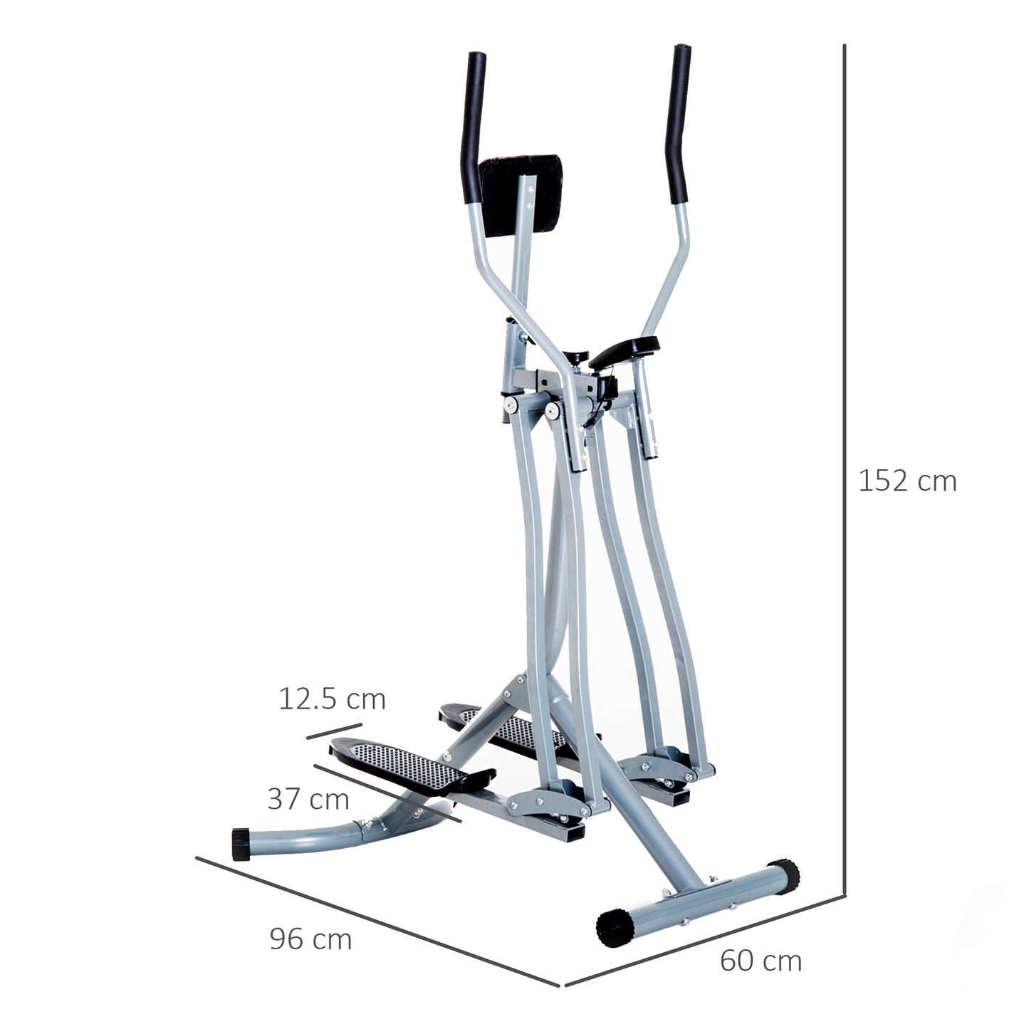 HOMCOM ir Walker Glider, Cross Trainer Fitness Machine, with LCD, for Home Gym, Grey