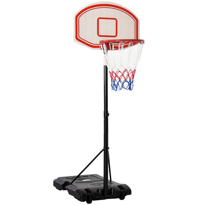 HOMCOM ortable Basketball Stand 175-215cm Adjustable Height Sturdy Rim Hoop w/ Large Wheels Stable Base Net Free Standing