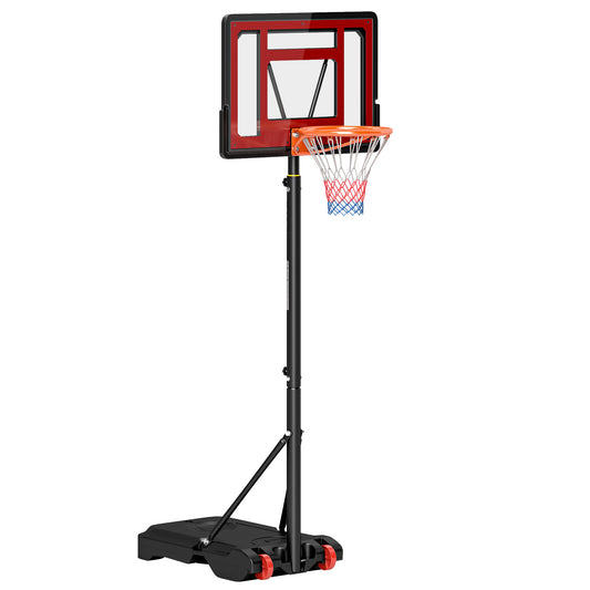 HOMCOM ortable Basketball Hoop Stand 160-210cm Adjustable Height Sturdy Rim Hoop w/ Large Wheels Stable Base & Net Free Standing