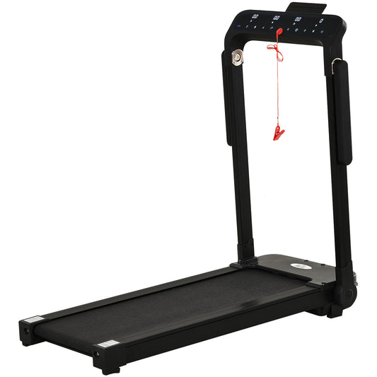 HOMCOM 00W Foldable Steel Motorised Treadmill Running Machine w/ LCD Monitor Black