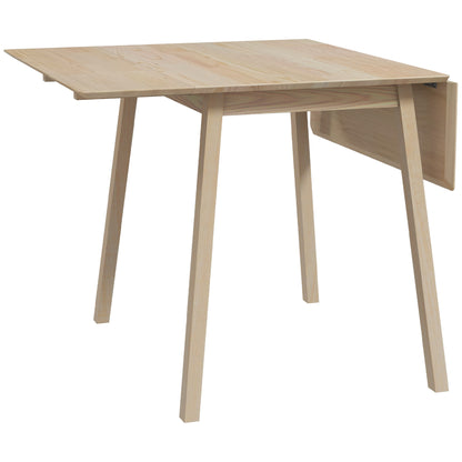 HOMCOM ooden Four-Seater Drop Leaf Table - Natural Finish