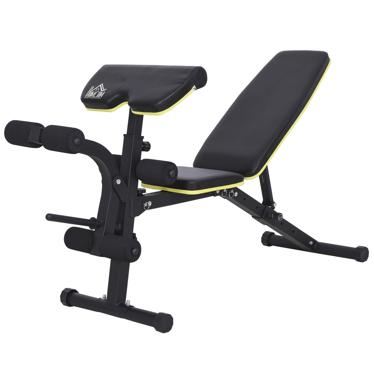 HOMCOM VC Upholstered Steel Sit-Up/Dumbbell Duo Bench Black