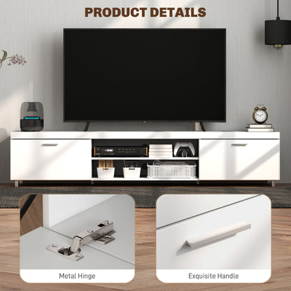 HOMCOM odern TV unit Cabinet Entertainment Centre for TVs up to 90" w/ Cabinet Shelf for Living room Bedroom White