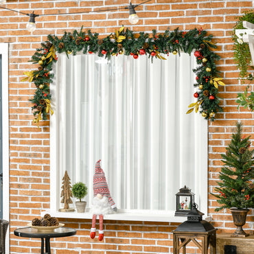 HOMCOM .7M Artificial Christmas Garland w/ Pine Cones Decorations Seasonal Style Beauty Home Fireplace Doors