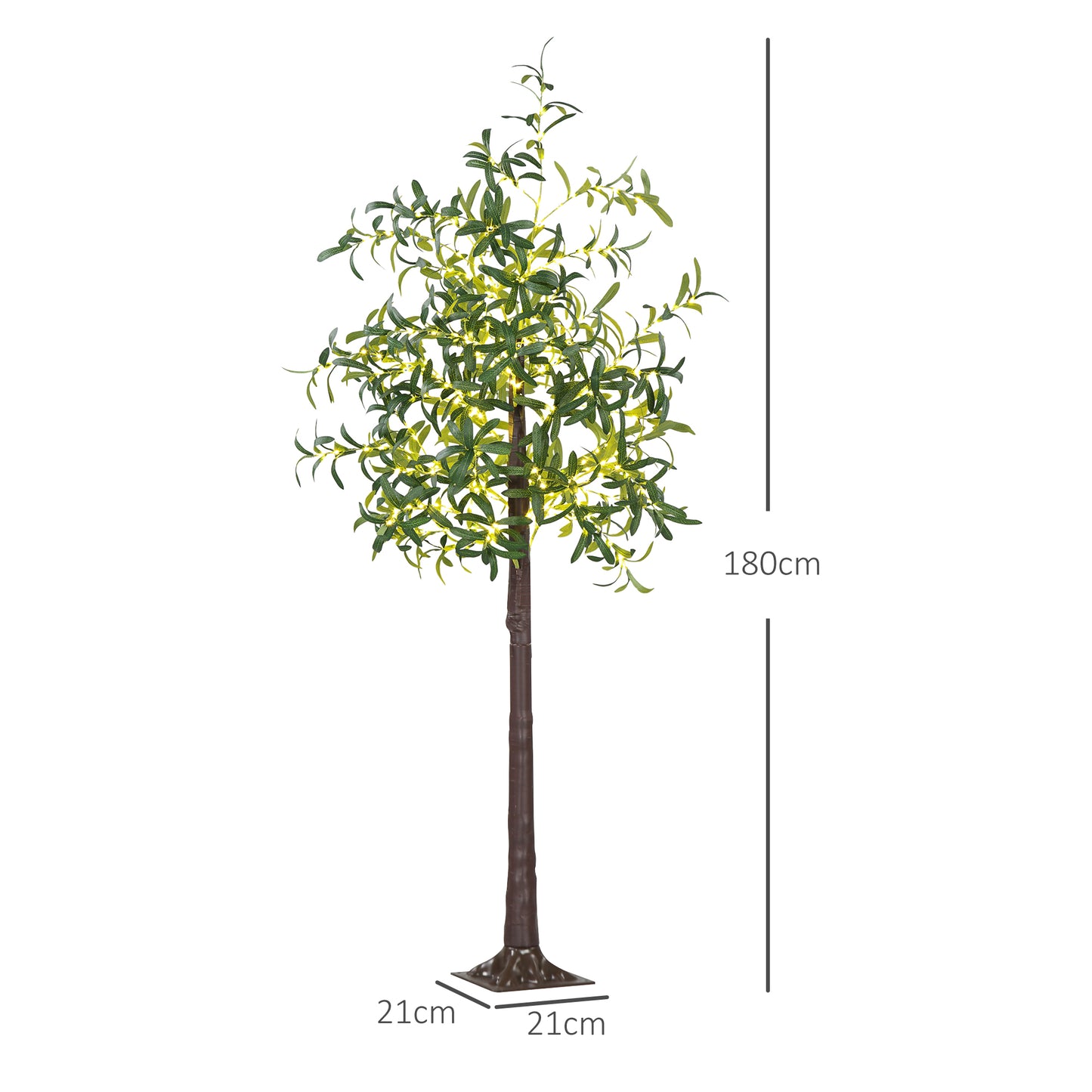 HOMCOM 00 LED Light Decorative Artificial Olive Tree - Green