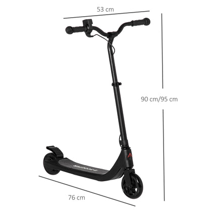 HOMCOM lectric Scooter, 120W Motor E-Scooter with Battery Display, Adjustable Height, Rear Brake for Ages 6+ Years - Black