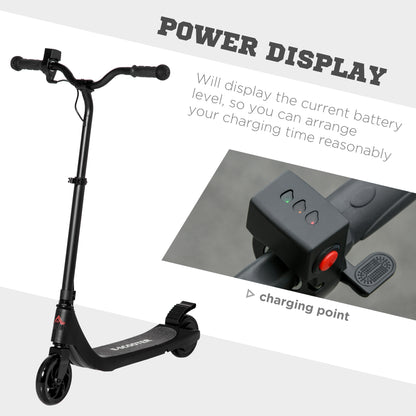 HOMCOM lectric Scooter, 120W Motor E-Scooter with Battery Display, Adjustable Height, Rear Brake for Ages 6+ Years - Black