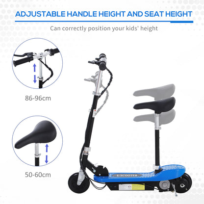 HOMCOM oldable Electric Scooter for Kids 12V 120W W/Brake Kickstand -Blue