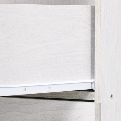 HOMCOM our-Drawer Lockable Filing Cabinet - White Wood Effect