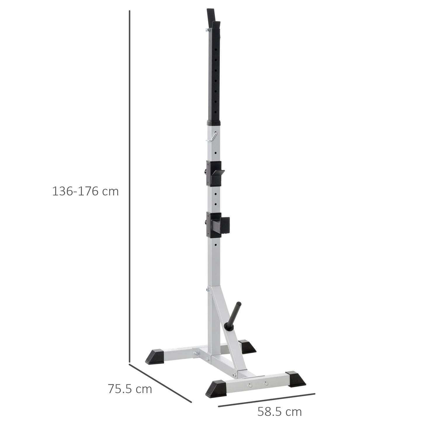 HOMCOM eights Bar Barbell Rack Squat Stand Adjustable Portable Weight Lifting Max Load 200kg, Suitable For Home Gym Training Work Out