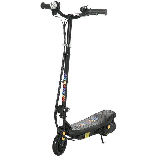 HOMCOM oldable Electric Scooter, with LED Headlight, for Ages 7-14 Years - Black