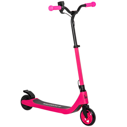 HOMCOM lectric Scooter, 120W Motor E-Scooter with Battery Display, Adjustable Height, Rear Brake for Ages 6+ Years - Pink