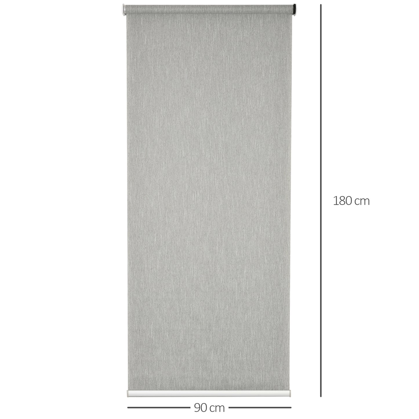 HOMCOM iFi Smart Roller Blinds Work with TUYA App, Window Shade with Rechargeable Battery, Electric Shades Blind Easy Fit Home Office Living Room Bathroom Kitchen, Grey, 90cm x 180cm