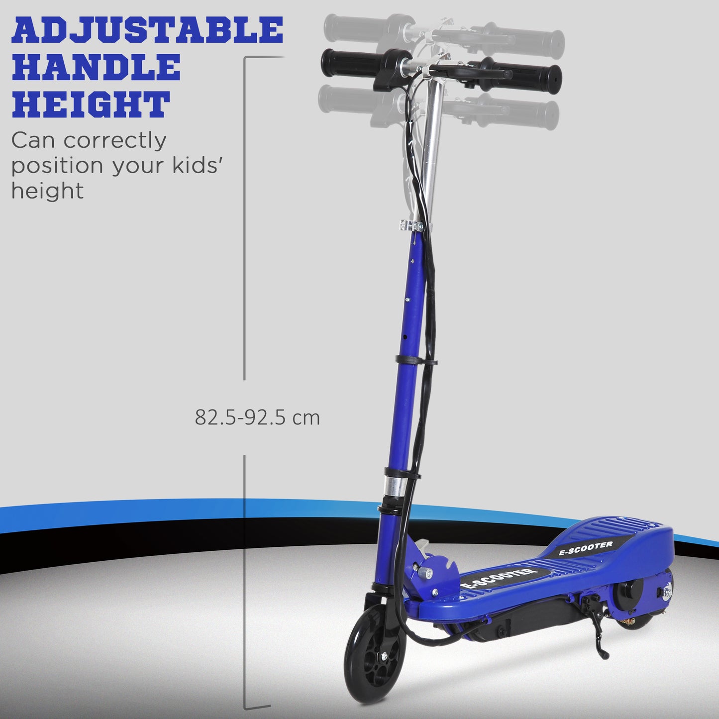 HOMCOM olding Electric Kids Scooter Ride on Age 7-14, Blue/Black