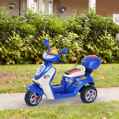 HOMCOM ids Electric Ride On Toy Car 6V Electric Motorbike with Chargeable Battery Headlight and Music for 3-5 Years - Blue