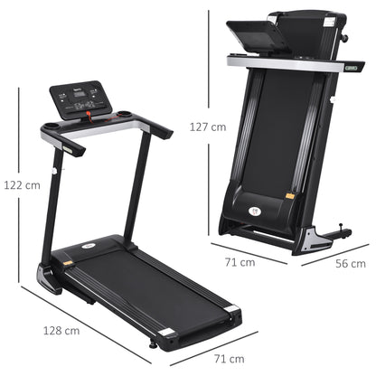 HOMCOM olding Treadmill for Home Motorised Running Machine w/ LCD Display Black