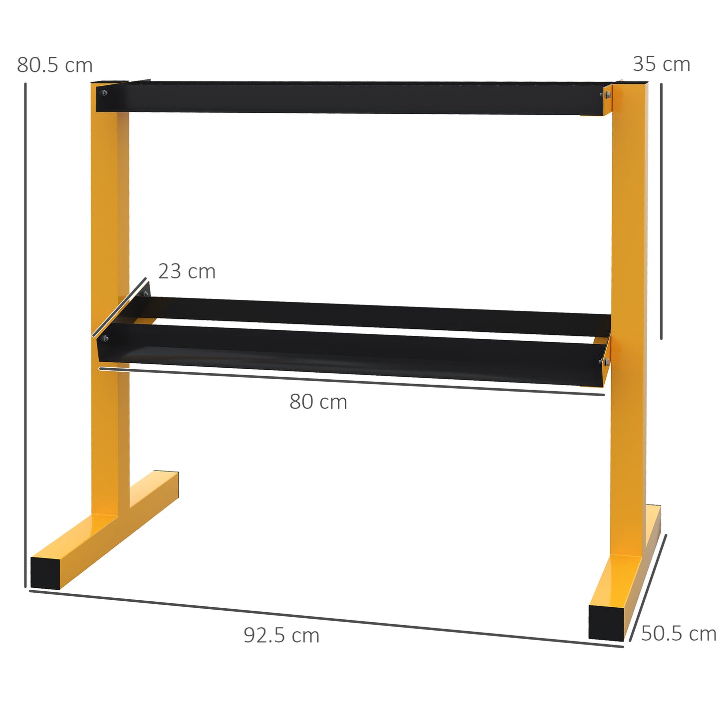 SPORTNOW Dumbbell Rack Stand, 2-Tier Weight Storage Organiser, Stable Dumbbell Holder for Home Gym, 270kg Capacity