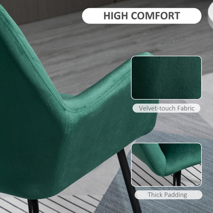 HOMCOM elvet-Feel Plisse Back Accent Chair - Green