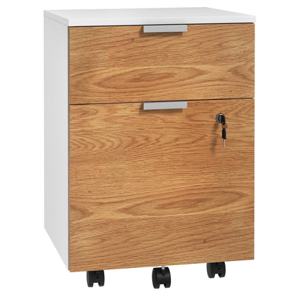 HOMCOM wo-Drawer Lockable Filing Cabinet - Wood Effect