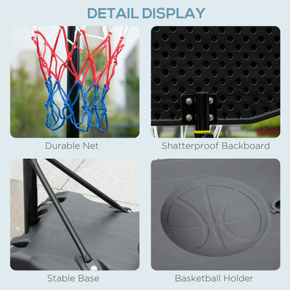 HOMCOM djustable Basketball Hoop and Stand, with Wheels and Weight Base Black