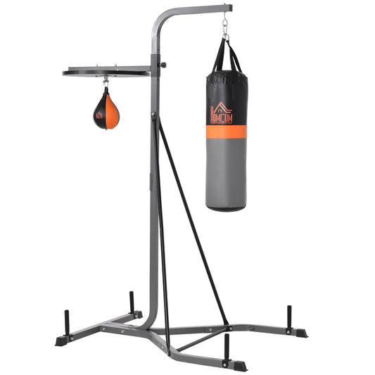 HOMCOM reestanding Boxing Punch Bag & Speed Ball Station Hanging Frame Training Exercise Platform Home Gym Heavy Duty