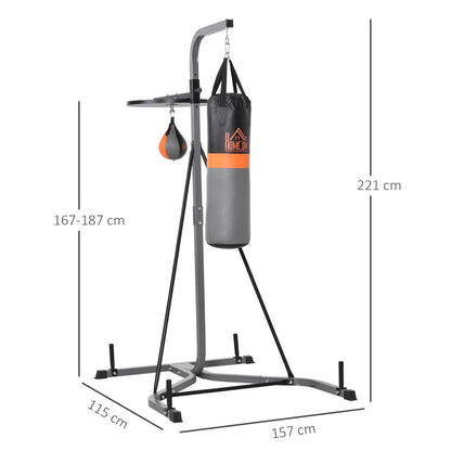 HOMCOM reestanding Boxing Punch Bag & Speed Ball Station Hanging Frame Training Exercise Platform Home Gym Heavy Duty