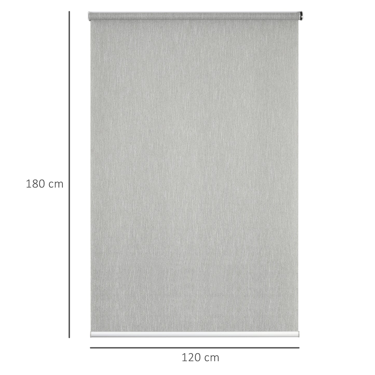 HOMCOM iFi Smart Roller Blinds Work with TUYA App, Window Shade with Rechargeable Battery, Electric Shades Blind Easy Fit Home Office Living Room Bathroom Kitchen, Grey, 120cm x 180cm