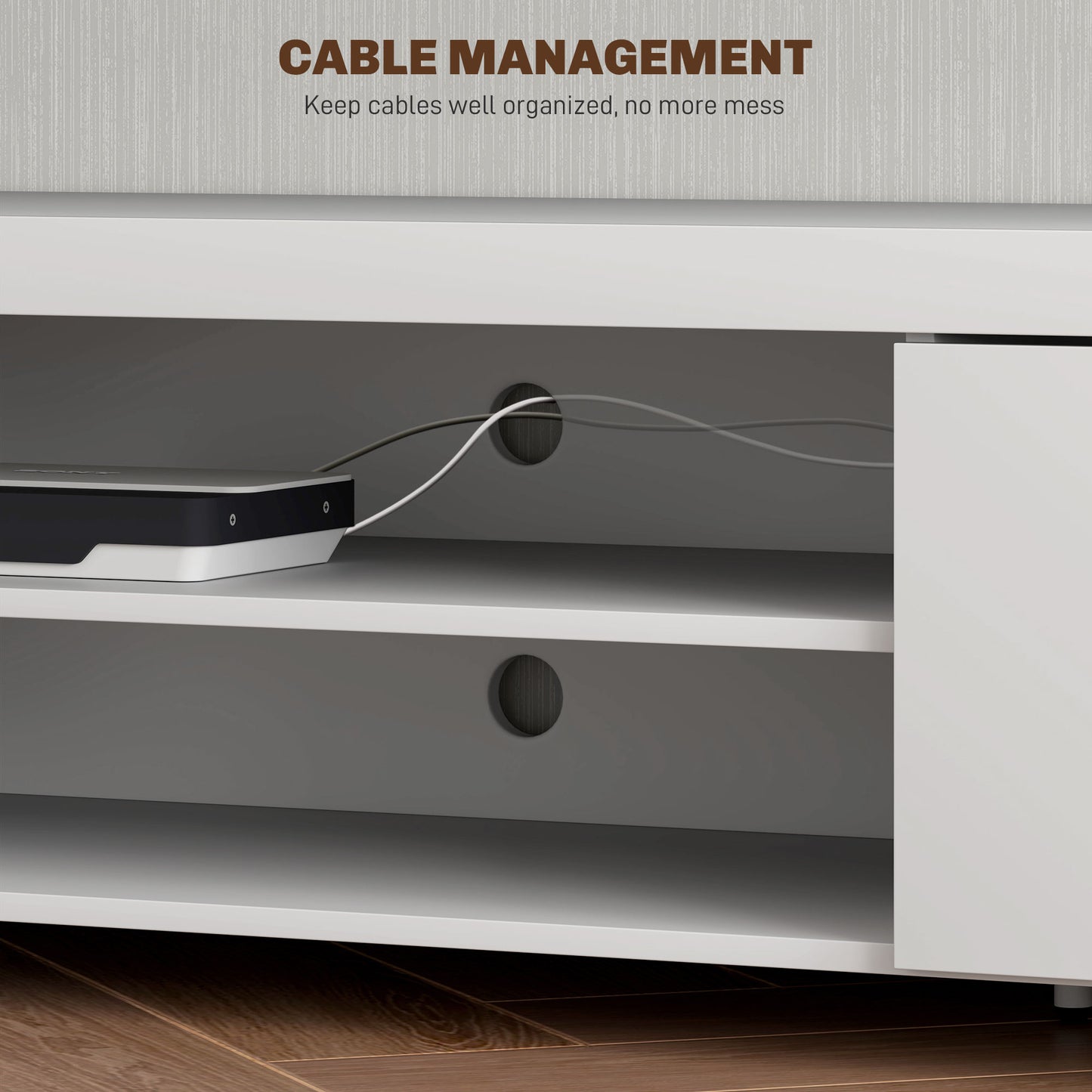 HOMCOM odern TV unit Cabinet Entertainment Centre for TVs up to 90" w/ Cabinet Shelf for Living room Bedroom White