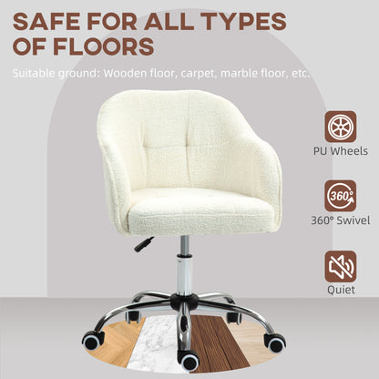 HOMCOM eddy Fleece Swivel Office Chair - Cream