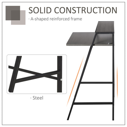 HOMCOM riting Desk Computer Table Home Office PC Laptop Workstation Storage Shelf 84L x 45W cm Grey