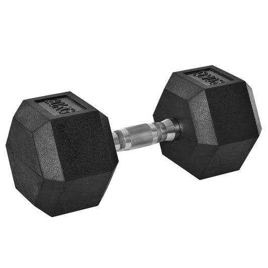 HOMCOM 0KG Single Rubber Hex Dumbbell Portable Hand Weights Dumbbell Home Gym