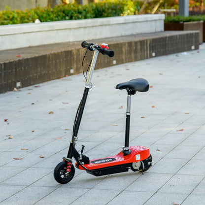 HOMCOM teel Electric Scooter, Folding E-Scooter with Warning Bell, 15km/h Maximum Speed, for 4-14 Years Old, Red