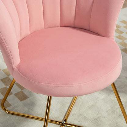 HOMCOM elvet-Feel Lotus Petal Accent Chair - Pink