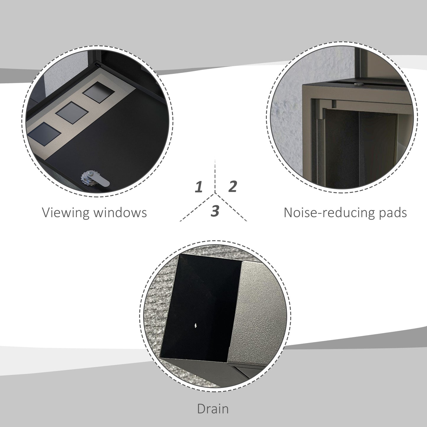 HOMCOM all Mounted Letterbox, Weatherproof Post Box, Modern Mailbox with 2 Keys and Viewing Windows, Easy to Install