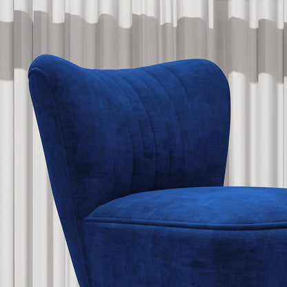 HOMCOM elvet-Feel Tub Accent Chair - Dark Blue