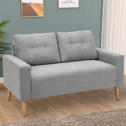 HOMCOM 2 Seater Sofa - Light Grey Fabric