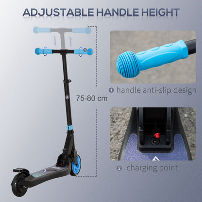 HOMCOM olding Electric Scooter with Brake, for Ages 6+ Years, 8km/h Maximum Speed, Blue