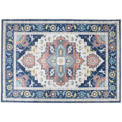 HOMCOM intage Rugs, Area Rugs Large Carpet for Living Room, Bedroom, Dining Room, 160x230 cm, Blue