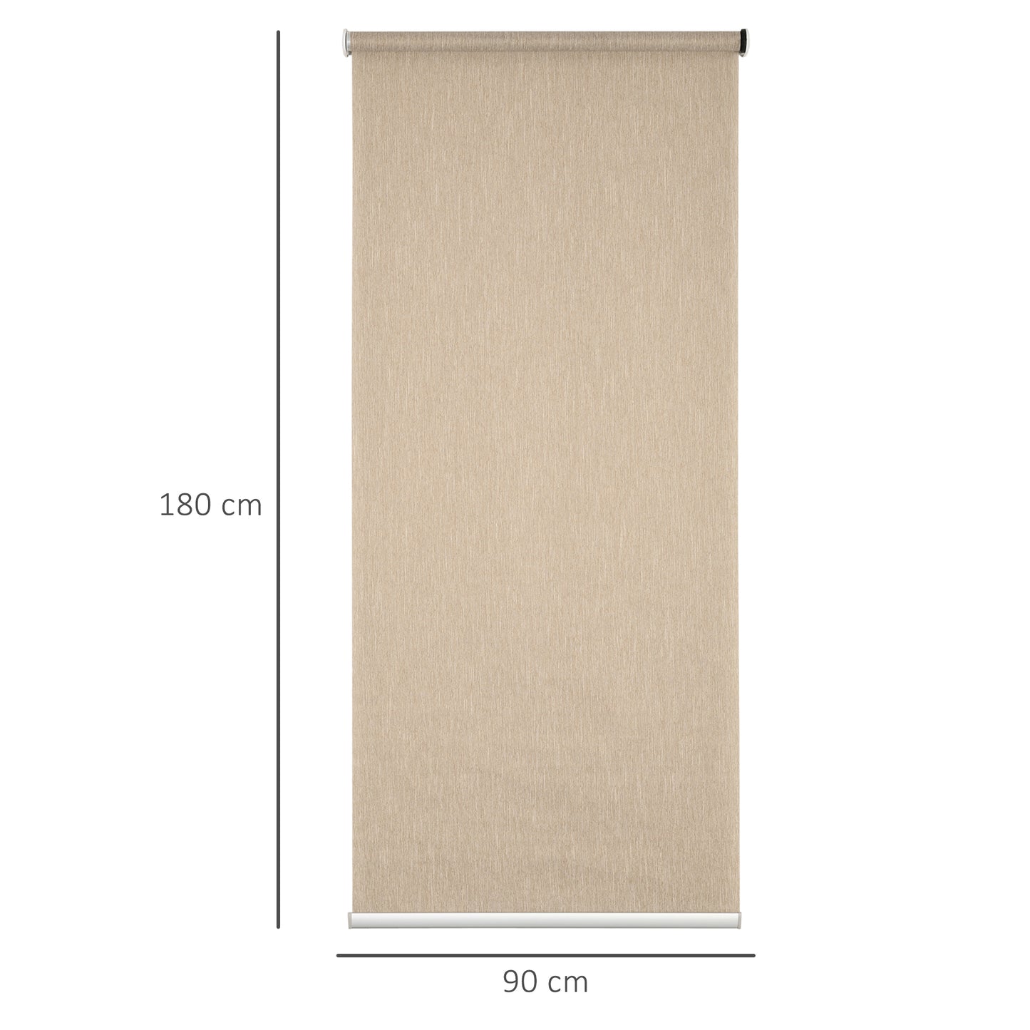 HOMCOM iFi Smart Roller Blinds Work with TUYA App, Window Shade with Rechargeable Battery, Electric Shades Blind Easy Fit Home Office Living Room Bathroom Kitchen, Brown, 90cm x 180cm