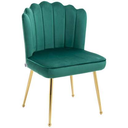 HOMCOM elvet-Feel Shell Accent Chair - Green