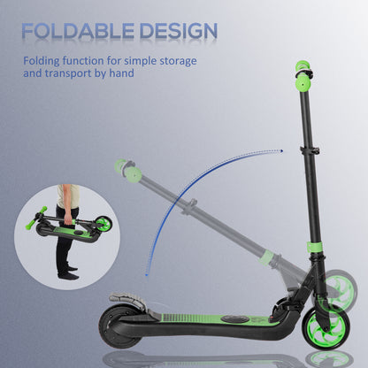 HOMCOM olding Electric Scooter with Brake, for Ages 6+ Years, 8km/h Maximum Speed, Green