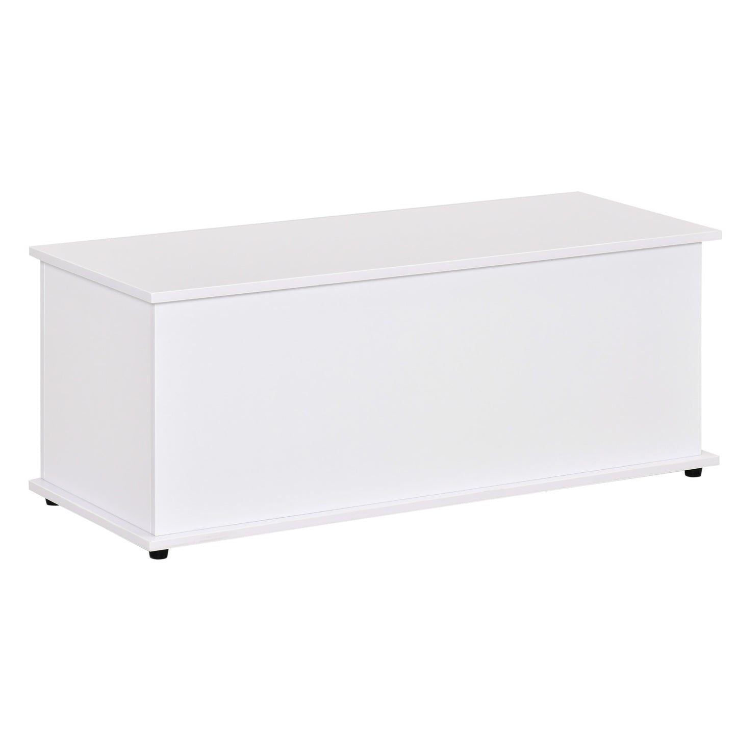 HOMCOM ooden Storage Box Clothes Toy Chest Bench Seat Ottoman Bedding Blanket Trunk Container with Lid - White