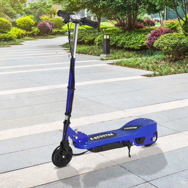 HOMCOM olding Electric Kids Scooter Ride on Age 7-14, Blue/Black