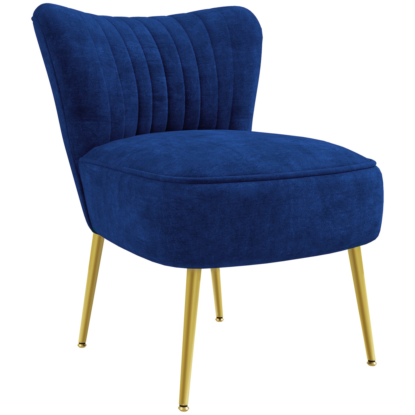 HOMCOM elvet-Feel Tub Accent Chair - Dark Blue