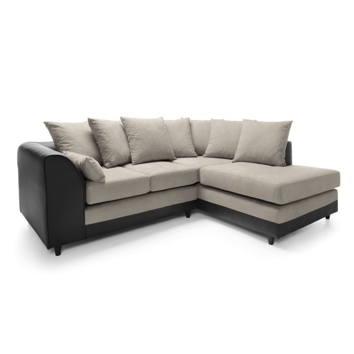 Linacre Fabric Corner Sofa - Right Arm Brown and Black