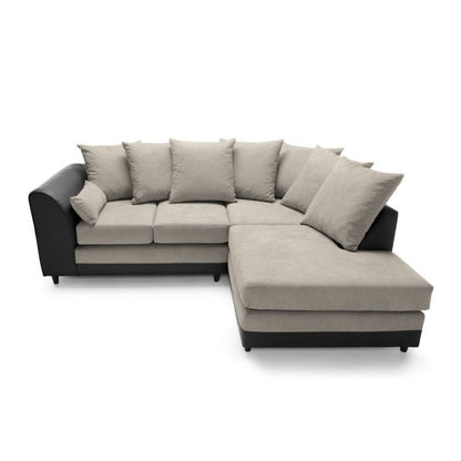 Linacre Fabric Corner Sofa - Right Arm Brown and Black