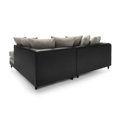 Linacre Fabric Corner Sofa - Right Arm Brown and Black