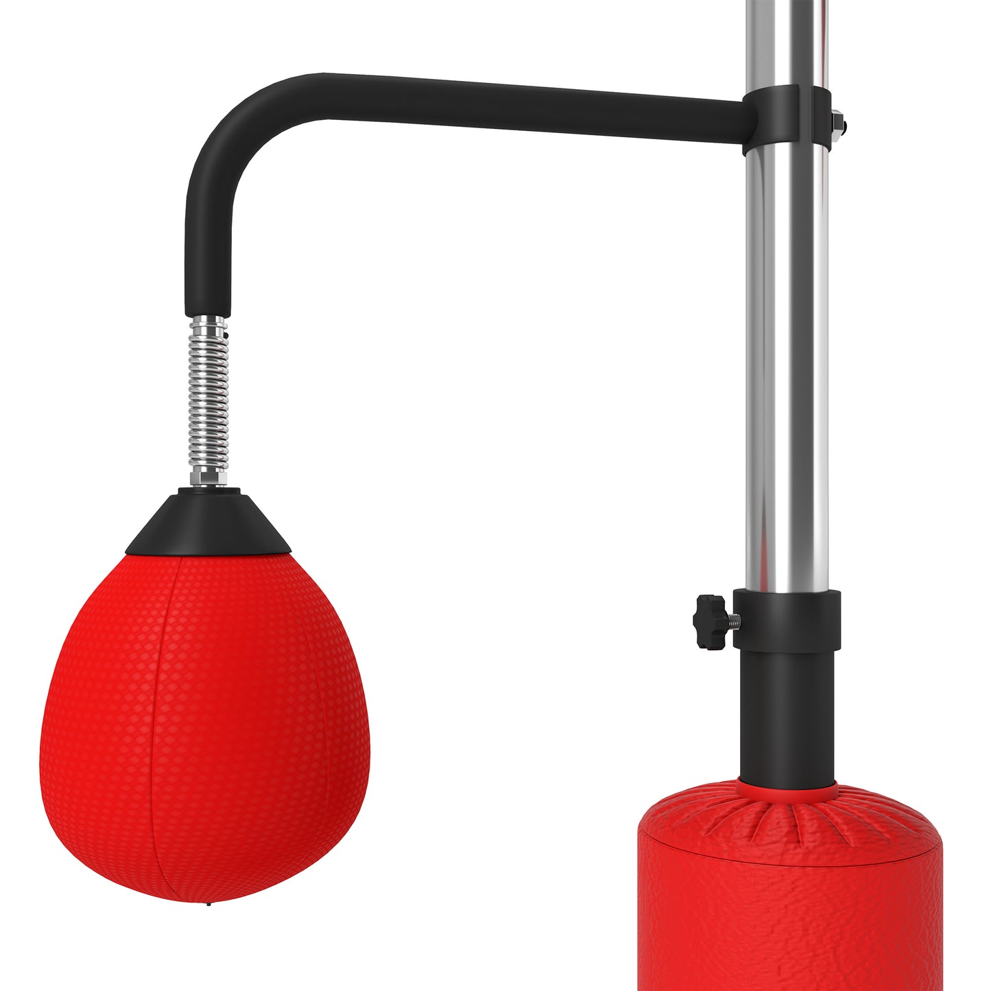 HOMCOM -in-1 Boxing Punching Bag, Freestanding with 2 Speed Bals, 360° Reflex Bar, 160-230cm Adjustable Height, Red